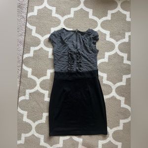 Gray and black dress